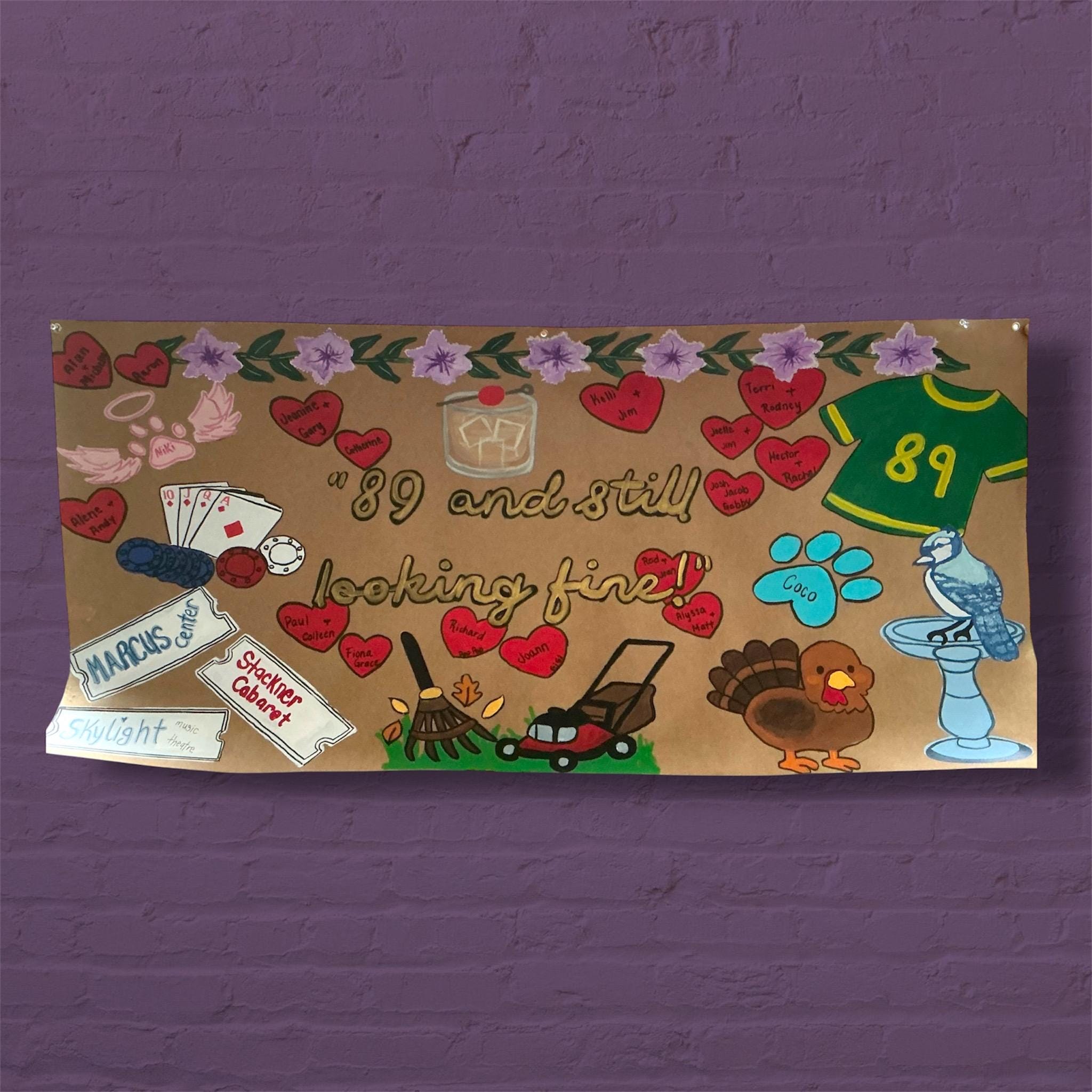 Custom Hand-Painted Party Banner, Personalized Design