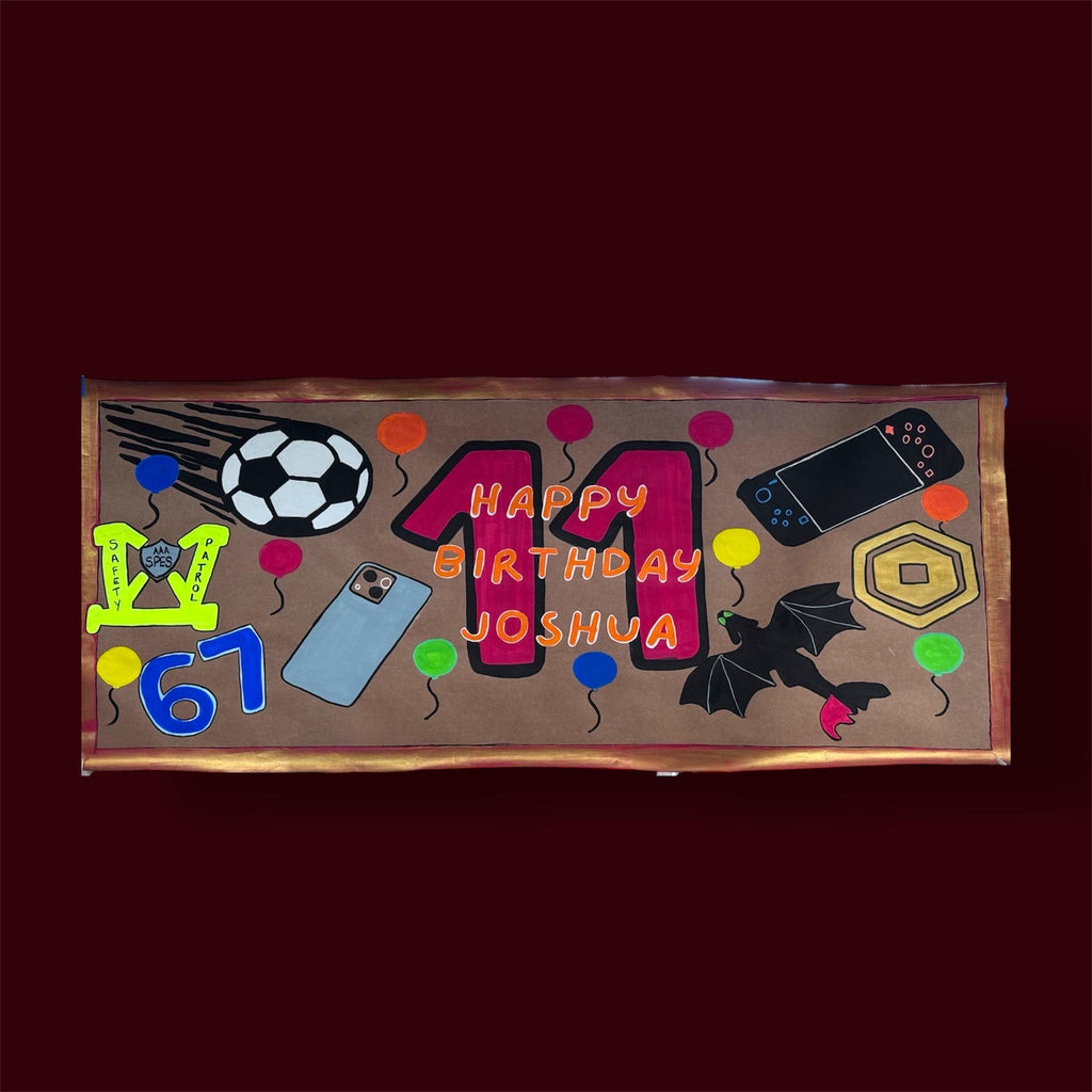 Custom Hand-Painted Party Banner, Personalized Design