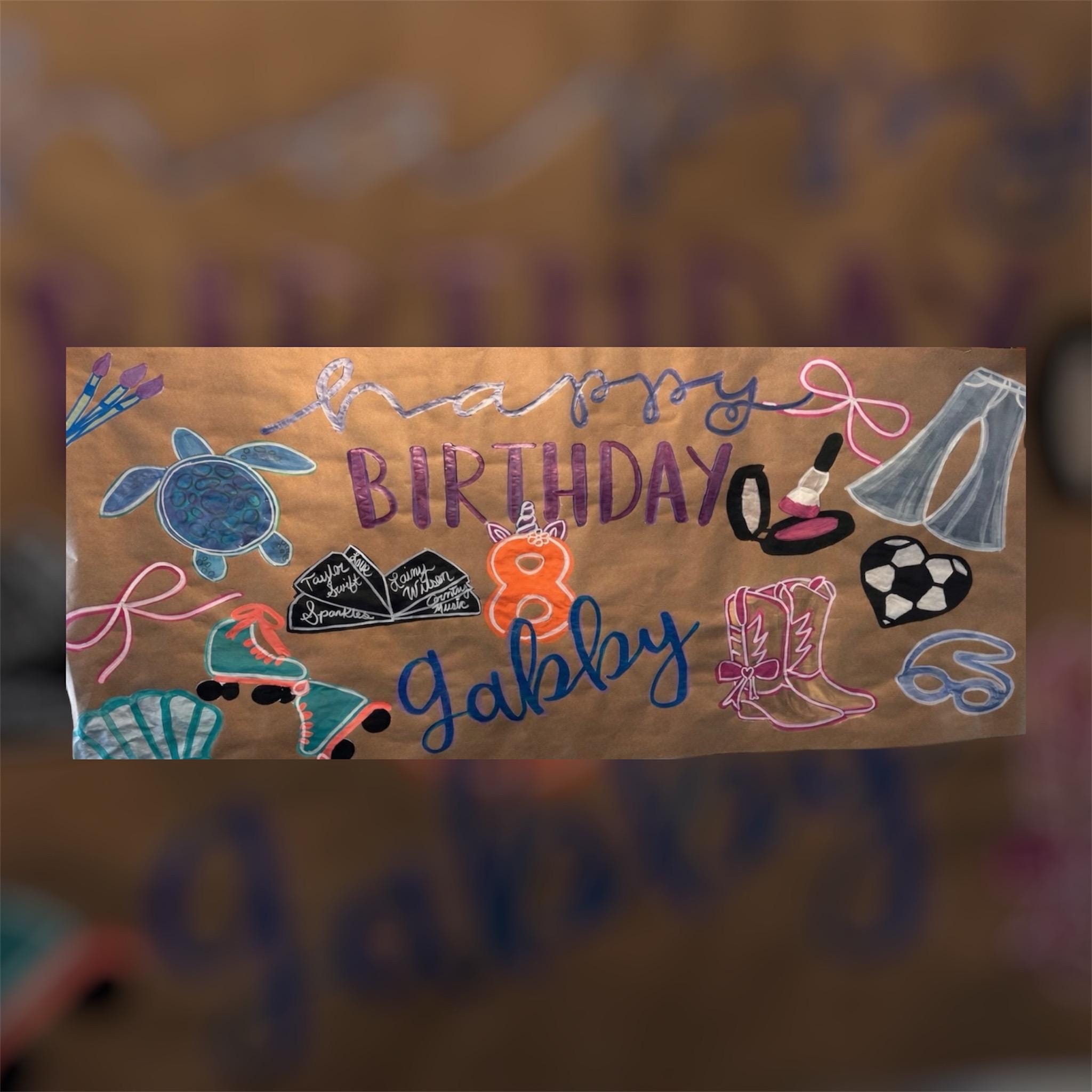 Custom Hand-Painted Party Banner, Personalized Design