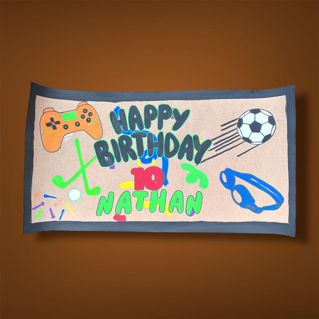 Custom Hand-Painted Party Banner, Personalized Design