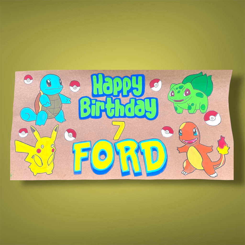 Custom Hand-Painted Party Banner, Personalized Design